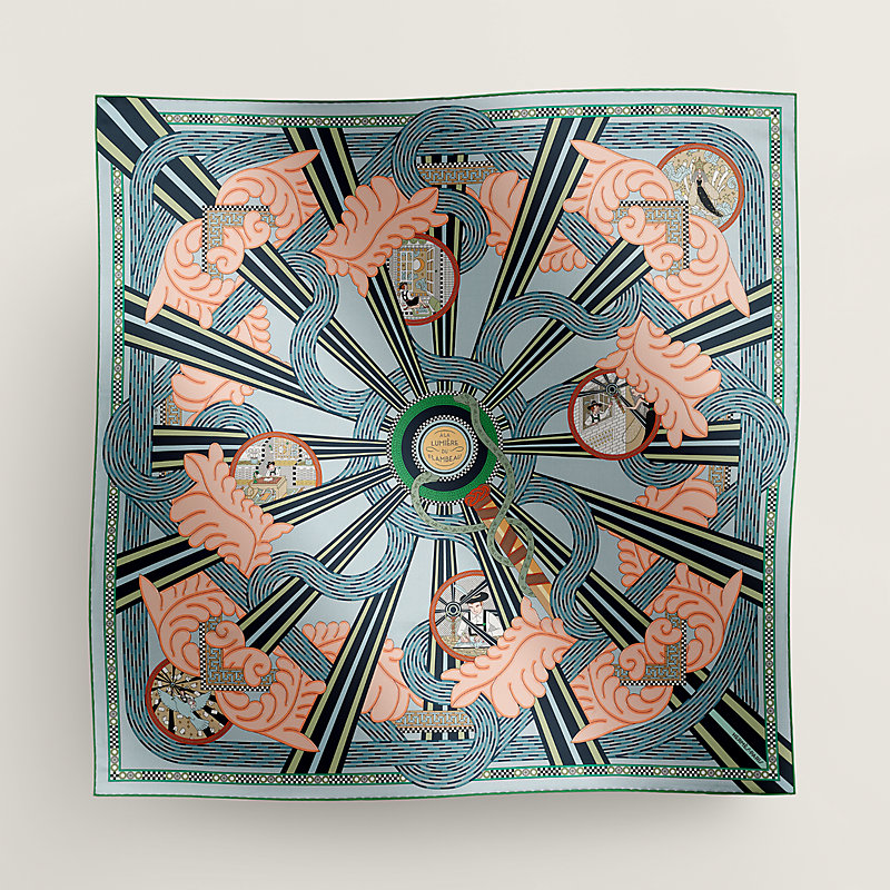 HERMES Le Flambeau Sacré スカーフ A la Lumiere du Flambeau double face scarf 90 | Hermès USA